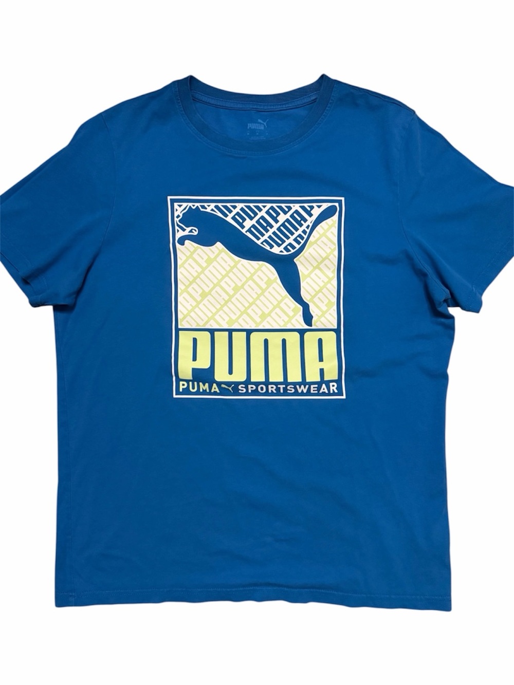 Puma Blue Short Sleeve Tee with Yellow Graphic